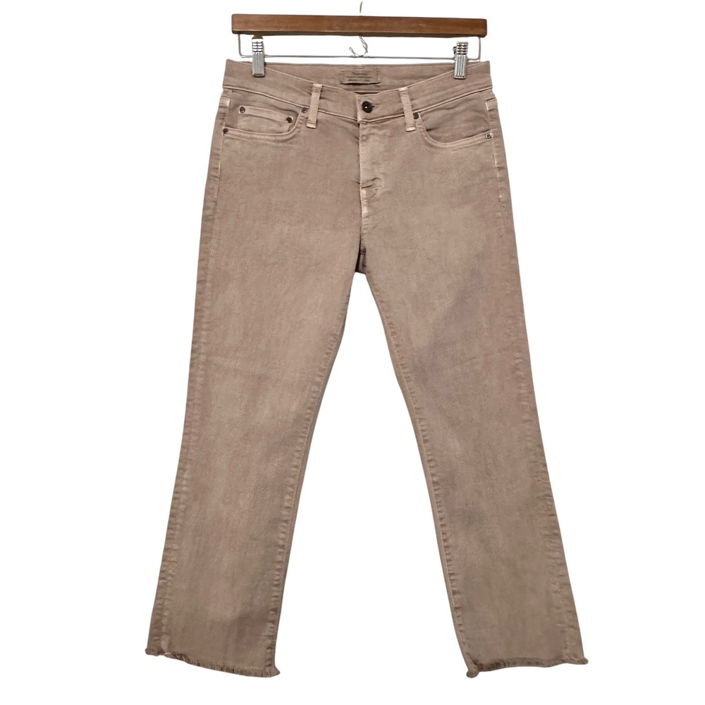 NEW PRINCIPLE Denim Innovators Crop Jeans Womens‎ 28 Tan Casual Raw Hem Weekend